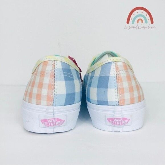 New! Vans Cherry Gingham Block Embroidered Patchwork Authentic Low Top Sneakers - Picture 8 of 11